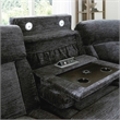 Pemberly Row Contemporary Fabric Reclining Sectional in Charcoal