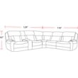 Pemberly Row Contemporary Fabric Reclining Sectional in Charcoal