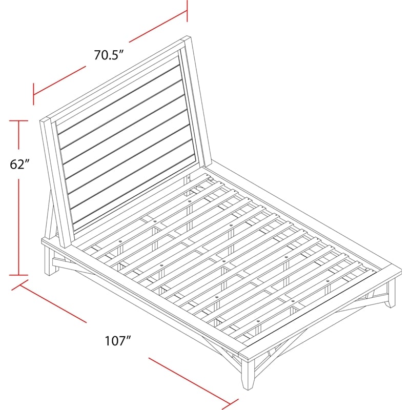 Pemberly Row Traditional Wood Queen Platform Bed in White Finish