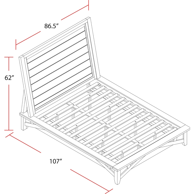 Pemberly Row Traditional Wood King Platform Bed in White Finish