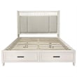 Pemberly Row Traditional Wood Queen Shelter Bed in White Finish