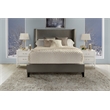 Pemberly Row Traditional Fabric Queen Bed in Charcoal Finish