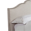 Pemberly Row Traditional Fabric Queen Bed in Flour Beige Finish