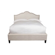 Pemberly Row Traditional Fabric Queen Bed in Flour Beige Finish