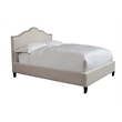 Pemberly Row Traditional Fabric King Bed in Flour Beige Finish