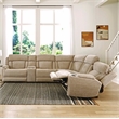 Pemberly Row Contemporary Fabric Reclining Sectional in Beige
