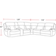 Pemberly Row Contemporary Fabric Reclining Sectional in Beige