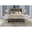 Pemberly Row Modern Traditional Fabric King Bed in Charcoal Finish