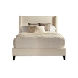 Pemberly Row Modern Traditional Fabric King Bed in Ivory Finish