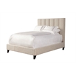 Pemberly Row Traditional Chenille Queen Bed in Dune Beige Finish