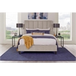 Pemberly Row Traditional Chenille Queen Bed in Dune Beige Finish