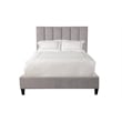 Pemberly Row Traditional Chenille Queen Bed in Stream Gray Finish
