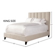 Pemberly Row Traditional Chenille King Bed in Dune Beige Finish