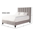 Pemberly Row Traditional Chenille King Bed in Stream Gray Finish