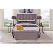 Pemberly Row Traditional Chenille King Bed in Stream Gray Finish