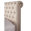 Pemberly Row Traditional Fabric Queen Bed in Downy Tan Finish