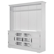 Pemberly Row Farmhouse Wood TV Console with Hutch in White Finish
