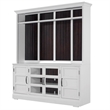 Pemberly Row Farmhouse Wood TV Console with Hutch in White Finish