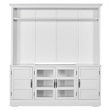 Pemberly Row Farmhouse Wood TV Console with Hutch in White Finish
