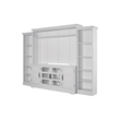 Pemberly Row Farmhouse Wood Entertainment Wall in White Finish