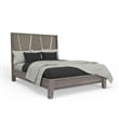 Pemberly Row Contemporary Wood Queen Panel Bed in Moonstone Gray