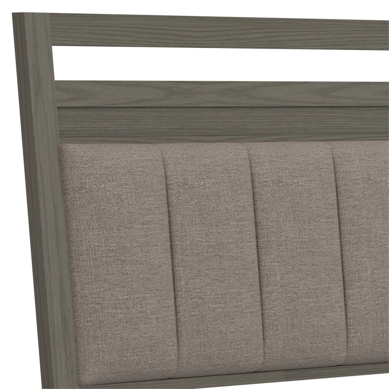 Pemberly Row Contemporary Wood Queen Platform Bed in Moonstone Gray