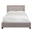 Pemberly Row Traditional Fabric Queen Bed in Cork Taupe Finish