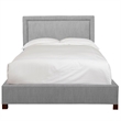 Pemberly Row Traditional Fabric Queen Bed in Mineral Gray Finish