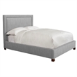 Pemberly Row Traditional Fabric King Bed in Mineral Gray Finish