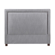 Pemberly Row Traditional Fabric King Bed in Mineral Gray Finish