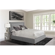 Pemberly Row Traditional Fabric King Bed in Mineral Gray Finish
