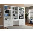 Pemberly Row Farmhouse Wood Lateral File and Hutch in White Finish