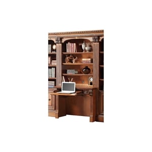 Pemberly Row Modern Traditional Wood Library Desk in Brown Finish