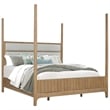 Pemberly Row Traditional Wood Queen Poster Bed in Natural Finish