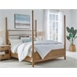 Pemberly Row Traditional Wood Queen Poster Bed in Natural Finish