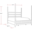 Pemberly Row Traditional Wood Queen Poster Bed in Natural Finish