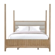 Pemberly Row Traditional Wood King Poster Bed in Natural Finish