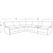 Pemberly Row Contemporary Fabric Reclining Sectional in Gray