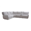 Pemberly Row Contemporary Fabric Reclining Sectional in Gray