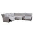 Pemberly Row Contemporary Fabric Reclining Sectional in Gray