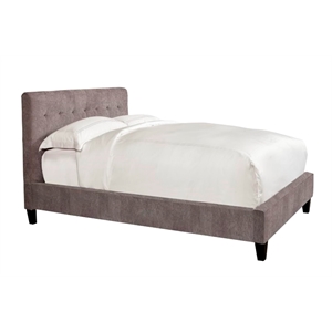 Pemberly Row Traditional Fabric King Bed in Cornflower Gray Finish