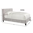 Pemberly Row Traditional Fabric King Bed in Porcelain Taupe Finish