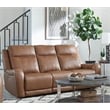 Pemberly Row Contemporary Leather Butternut Power Reclining Sofa P2