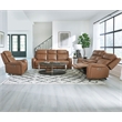 Pemberly Row Contemporary Leather Butternut Power Reclining Sofa P2