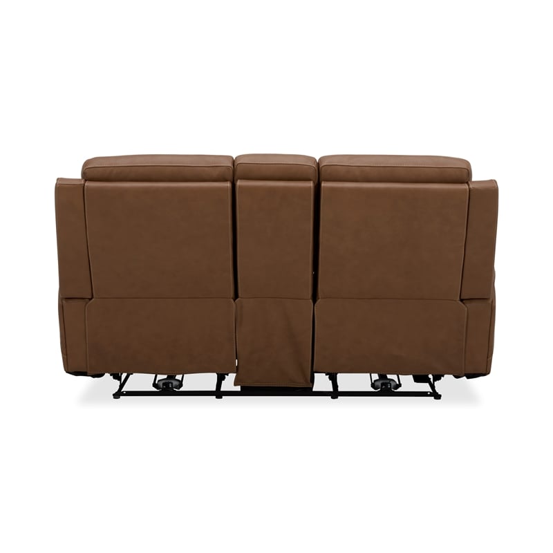 Pemberly Row Contemporary Leather Butternut Power Reclining Sofa P2