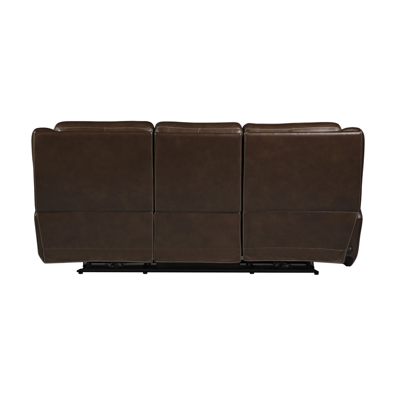 Pemberly Row Contemporary Hickory Power Reclining Zero Gravity Sofa P2