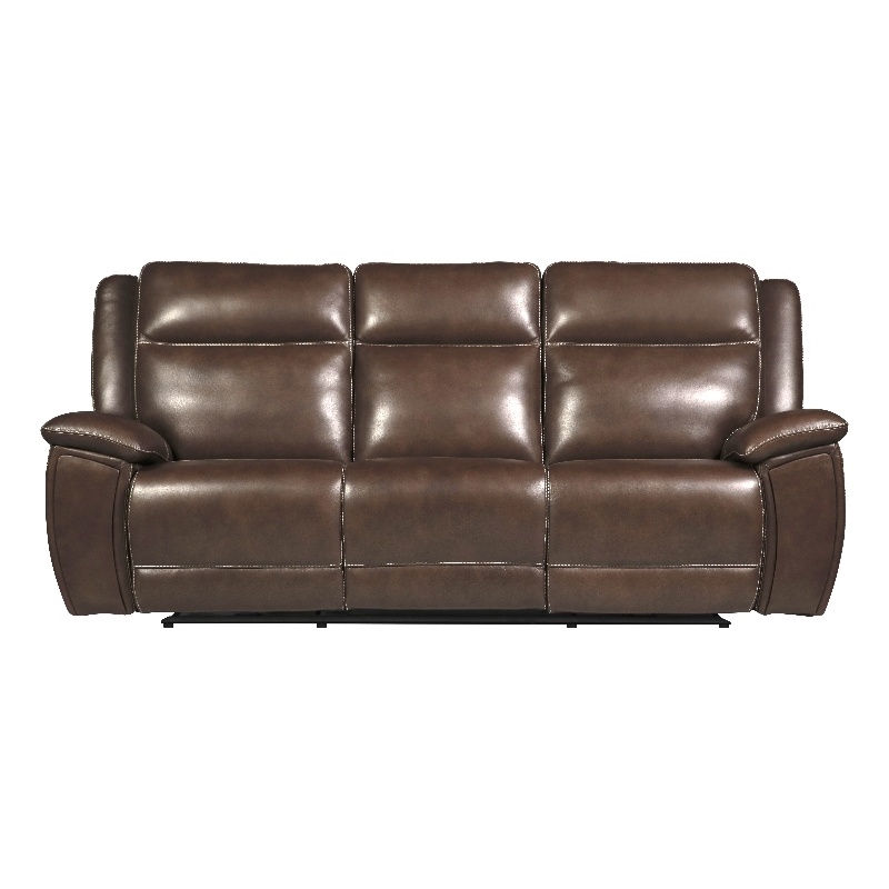 Pemberly Row Contemporary Hickory Power Reclining Zero Gravity Sofa P2