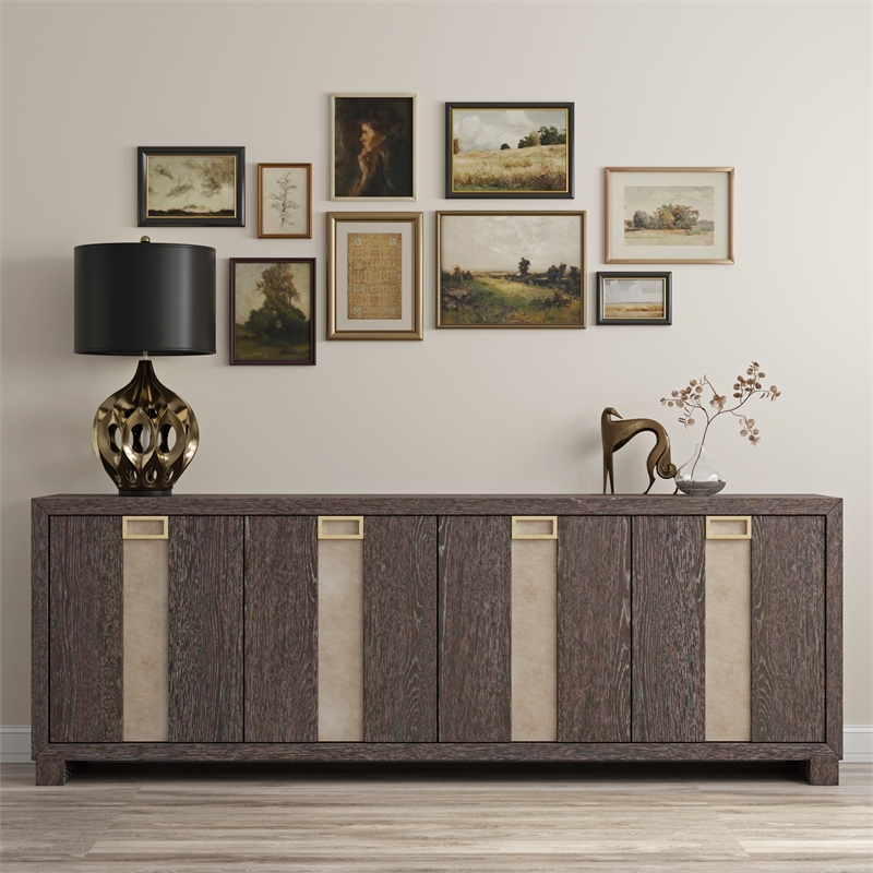 Pemberly Row Contemporary Ascent Dark Chocolate 90 in. Console