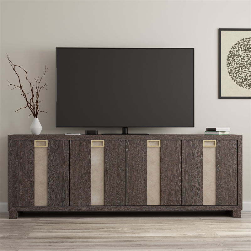 Pemberly Row Contemporary Ascent Dark Chocolate 90 in. Console
