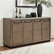 Pemberly Row Contemporary Engineered Wood Dining Sideboard in Brown